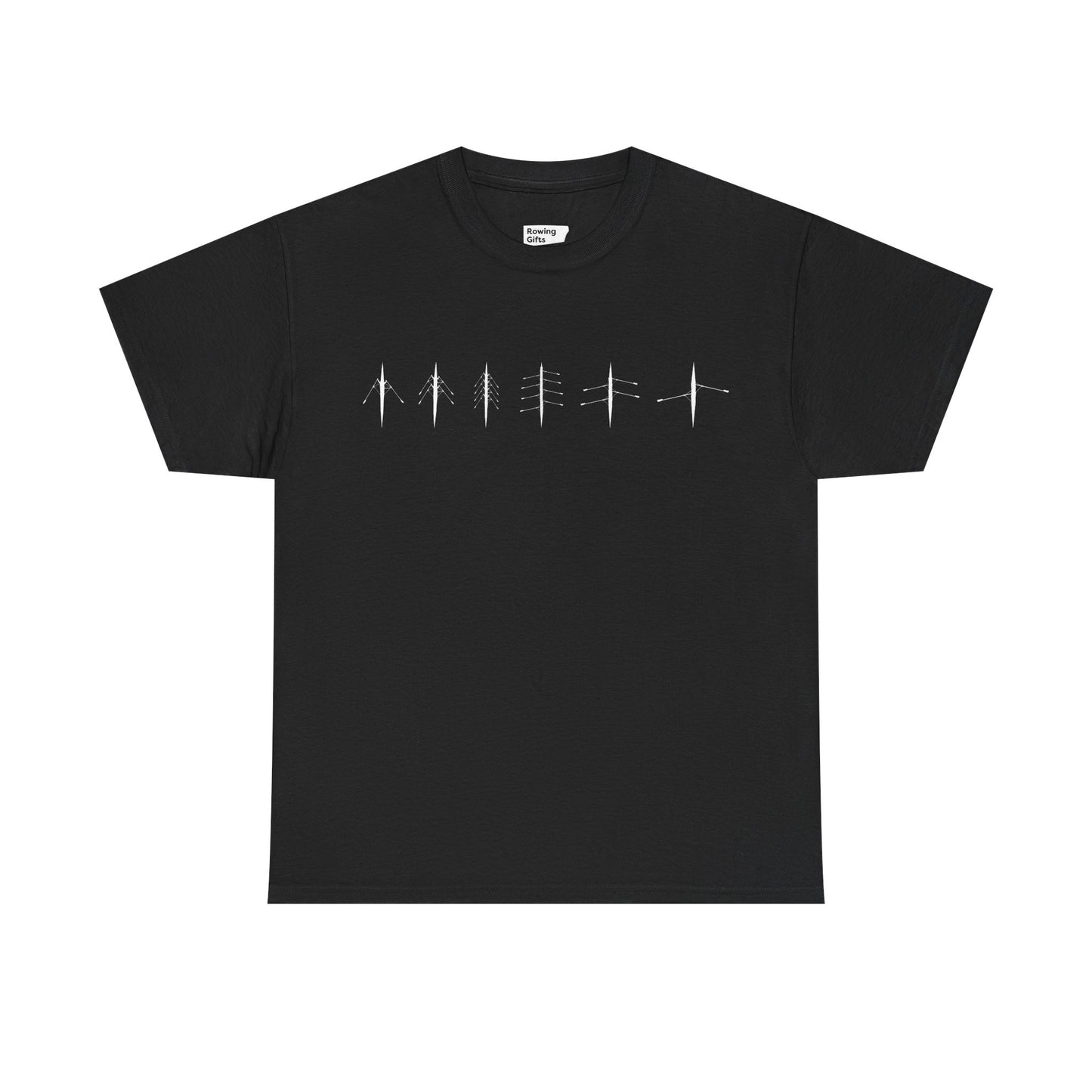Rowing Boat Silhouette Unisex Heavy Cotton Tee - Black