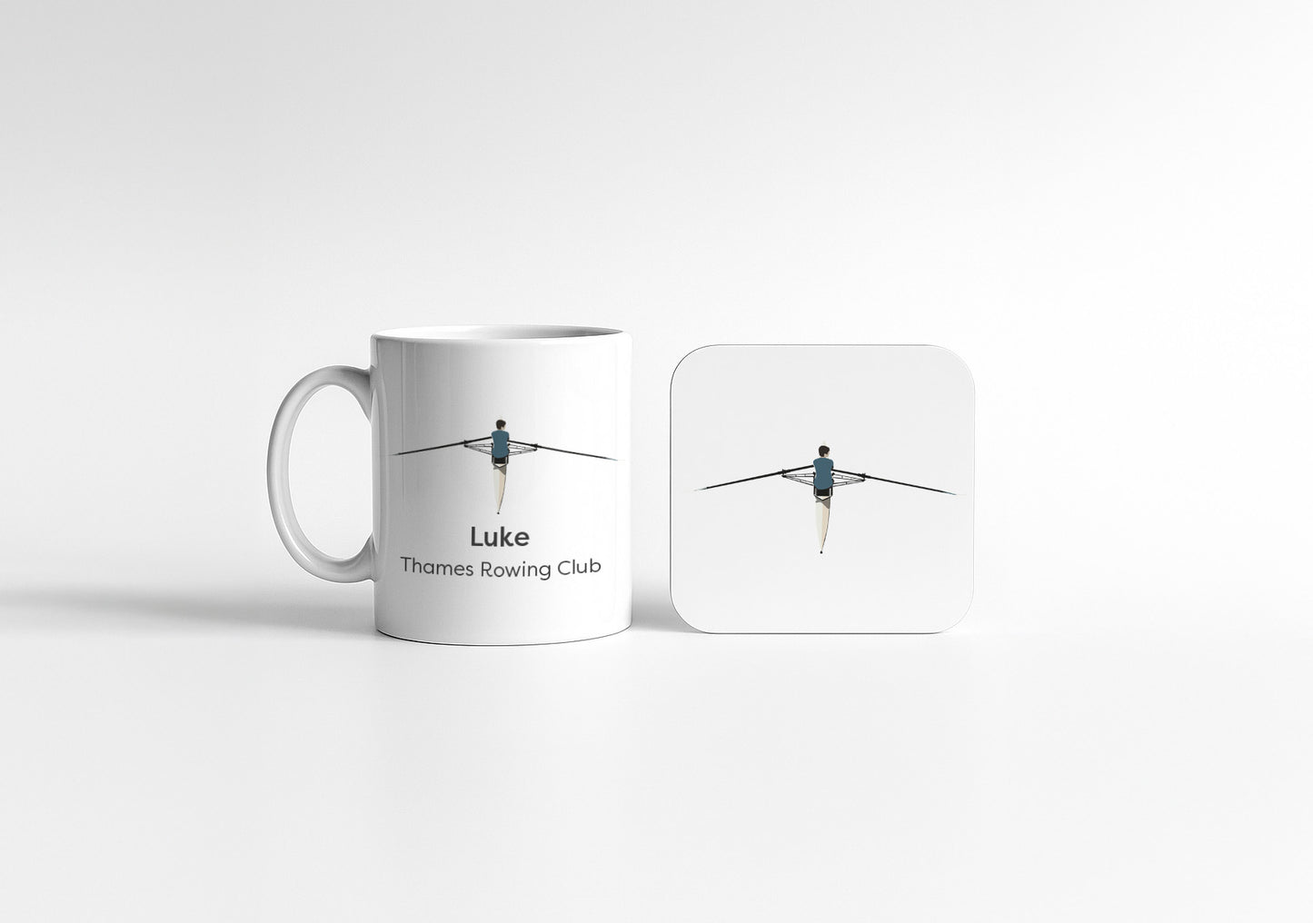 Personalised Rower Ceramic Mug & Coaster Bundle | Add Your Name | Rowing Gift