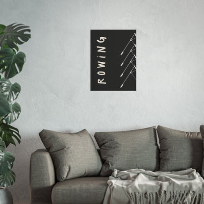 Rowing Script Boat Graphic Fine Art Poster