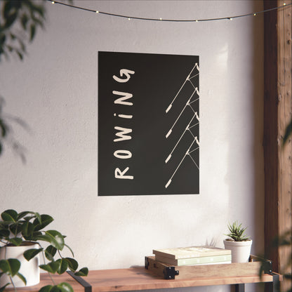 Rowing Script Boat Graphic Fine Art Poster