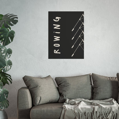 Rowing Script Boat Graphic Fine Art Poster