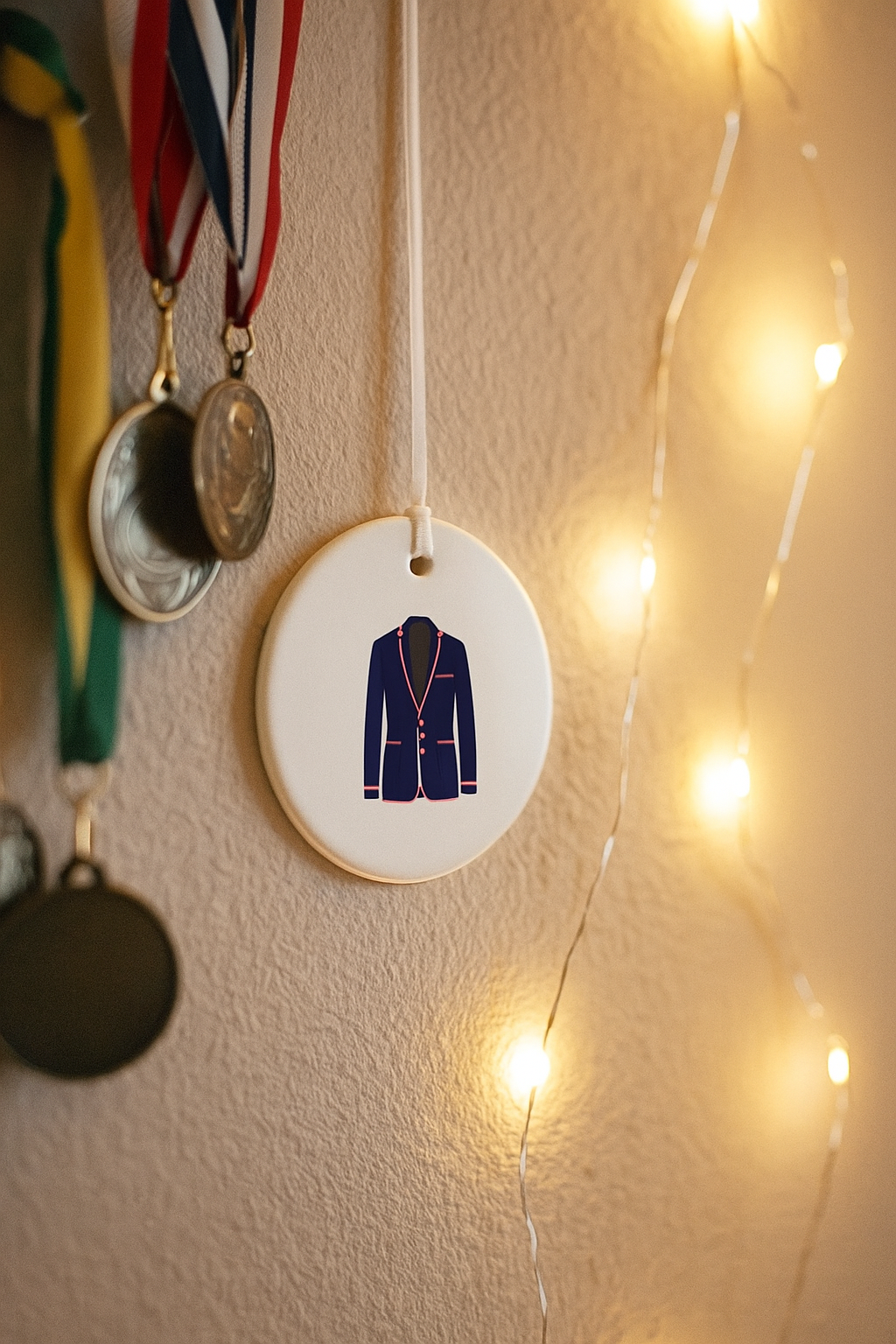 Personalised Rowing Blazer Ceramic Hanging Decoration - Add any club colours