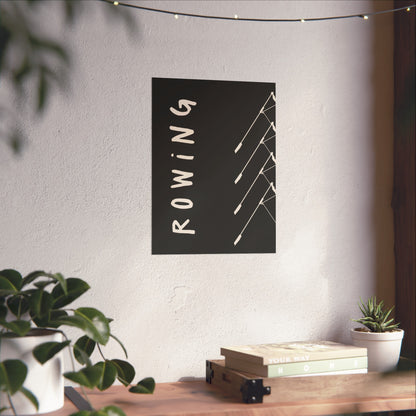 Rowing Script Boat Graphic Fine Art Poster