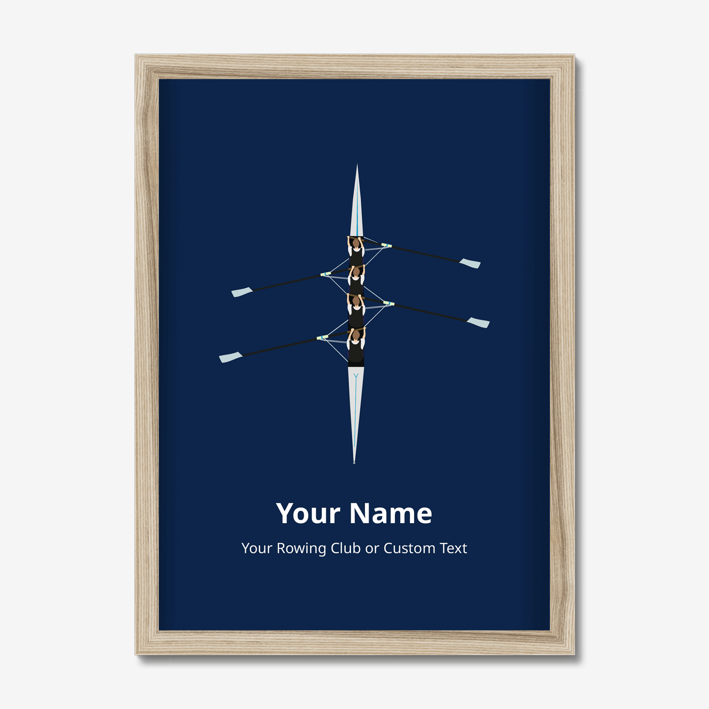 Framed Mens Four Rowing Crew Personalised Print