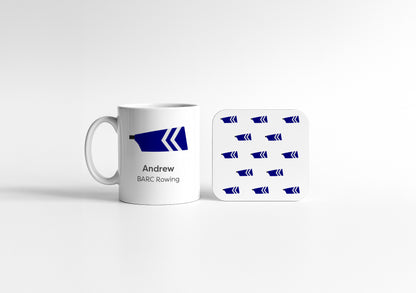 Add Any Rowing Blade & Name | Rowing Mug and Coaster Bundle | Personalised Name and Blade | Rowing Gifts