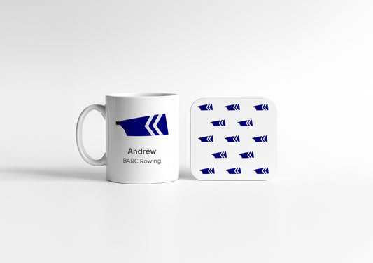 Add Any Rowing Blade & Name | Rowing Mug and Coaster Bundle | Personalised Name and Blade | Rowing Gifts