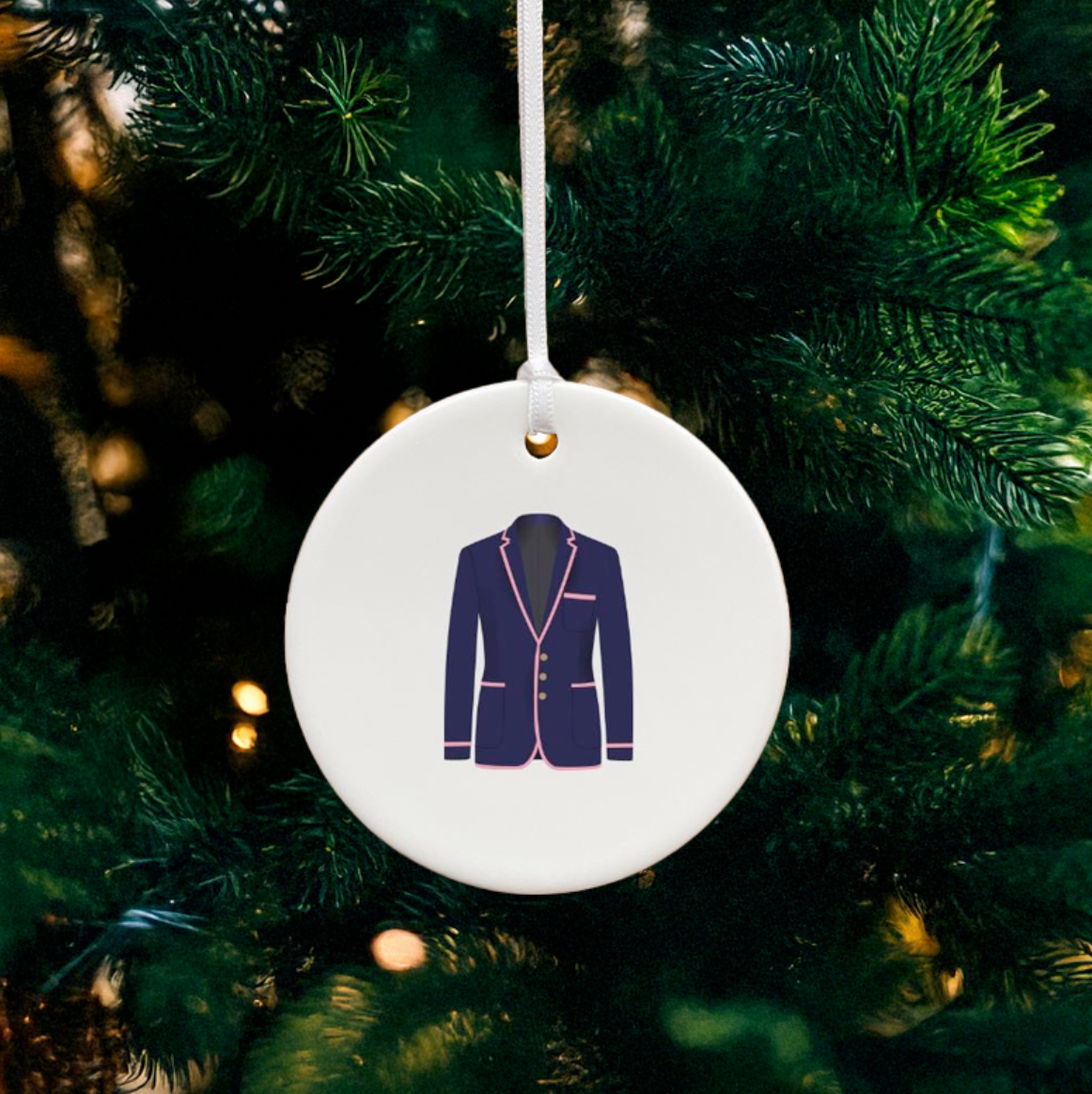 Personalised Rowing Blazer Ceramic Hanging Decoration - Add any club colours