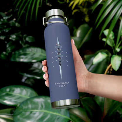 Personalised Rowing 20oz Copper Insulated Water Bottle - Hot for 12 Hours, Cold for 48