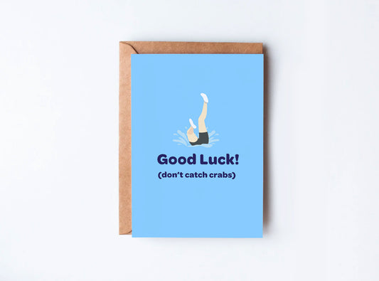 Funny Rowing Card - Good Luck Card - Don't Catch Crabs