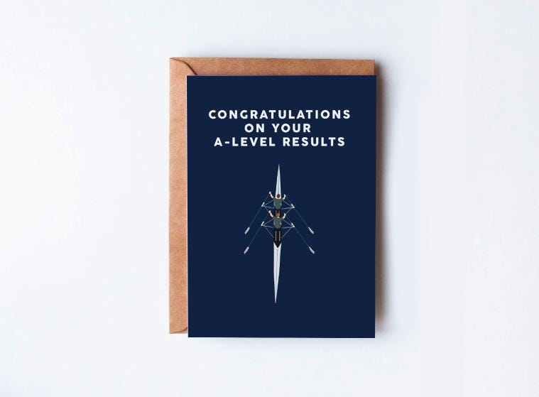 Rowing Birthday Card | Congratulations A Levels | Rowing Enthusiast Card