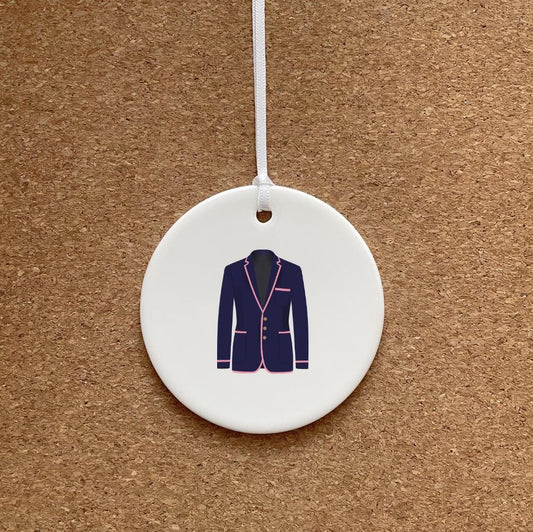 Personalised Rowing Blazer Ceramic Hanging Decoration - Add any club colours